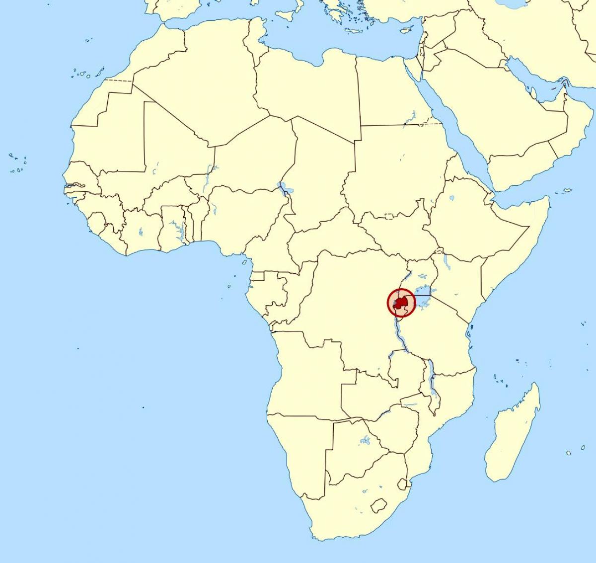 نقشه رواندا در آفریقا