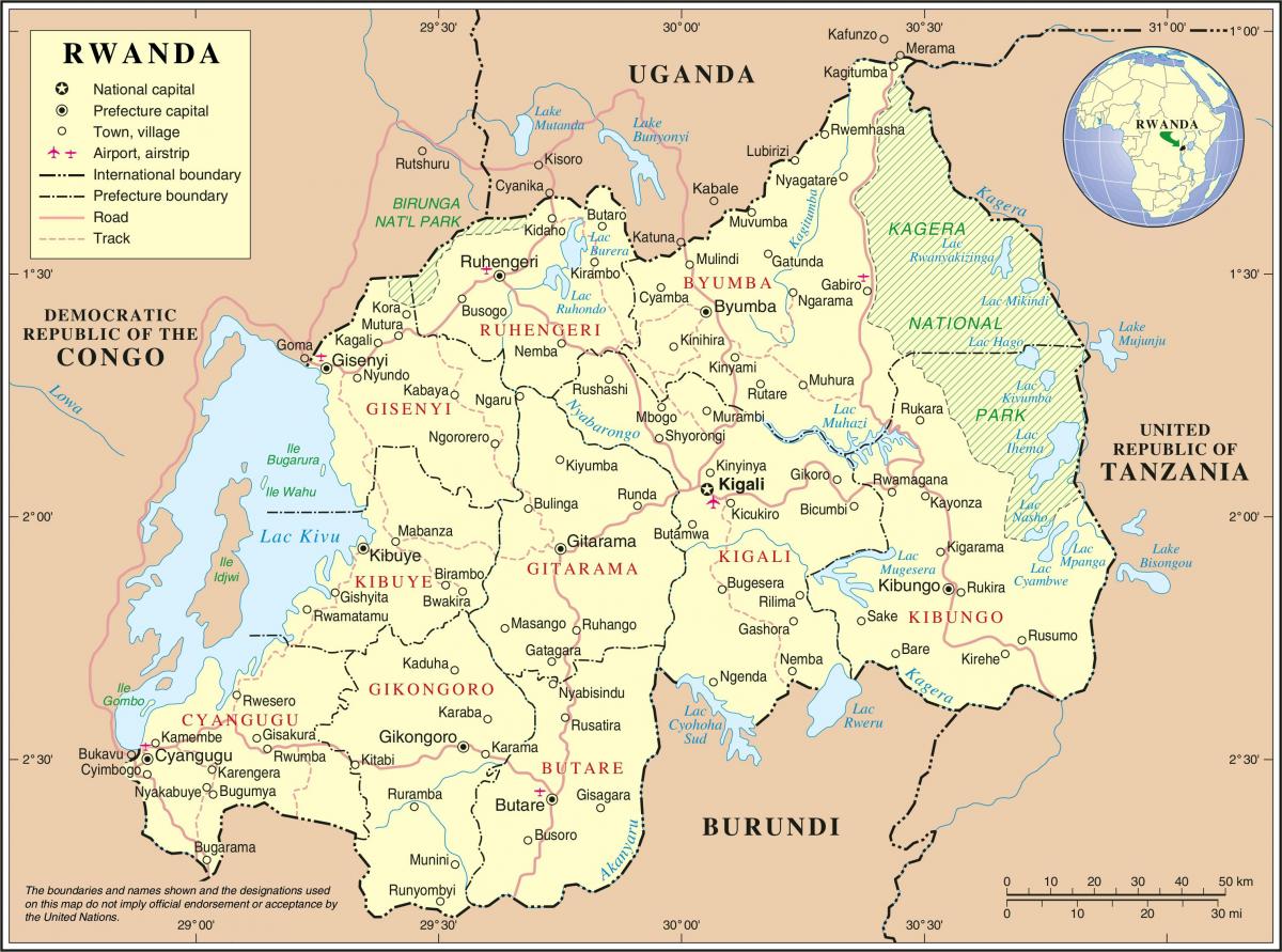 نقشه اداری نقشه رواندا
