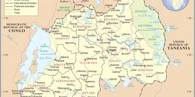 نقشه از نقشه رواندا کشورهای اطراف